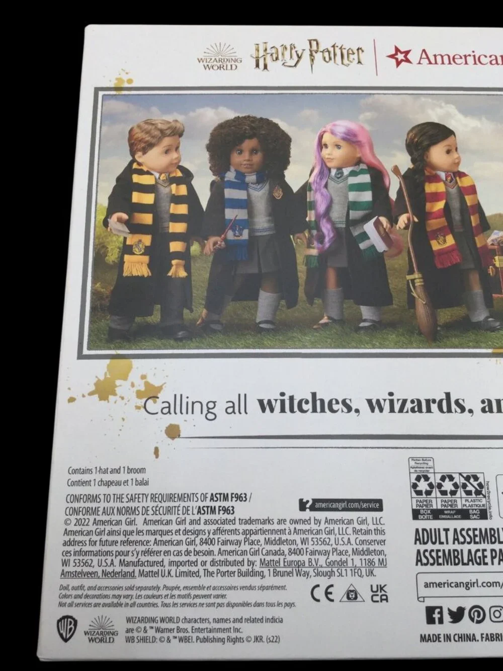 American Girl Harry Potter Hogwarts Sorting Hat & Nimbus 2000 Accessory Set